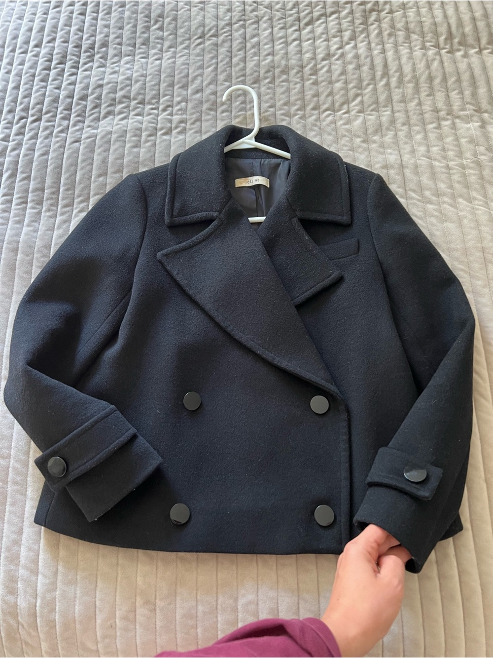 Céline Vintage black Double-Breasted Jacket Made in France